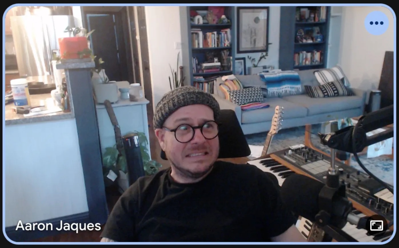 Aaron Jaques in his studio